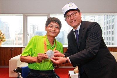 與2016里約帕運台中桌球銀牌選手林晏弘會面