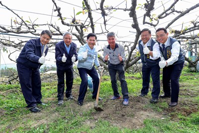視察石岡梨園暨宣布有機肥料補助政策