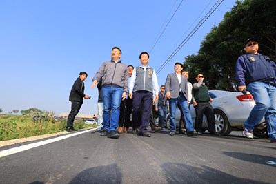 外埔三崁路拓寬完工通車 林市長:配合花博 帶動繁榮
