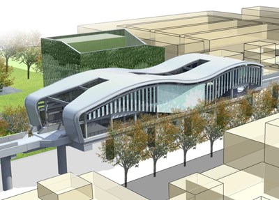 捷運綠線G12站外觀模擬示意圖