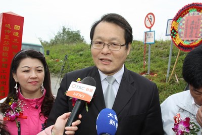 蕭副市長參加「國道三號烏日交流道聯絡道延伸至芬園段新闢工程測量鑚探」動土典禮